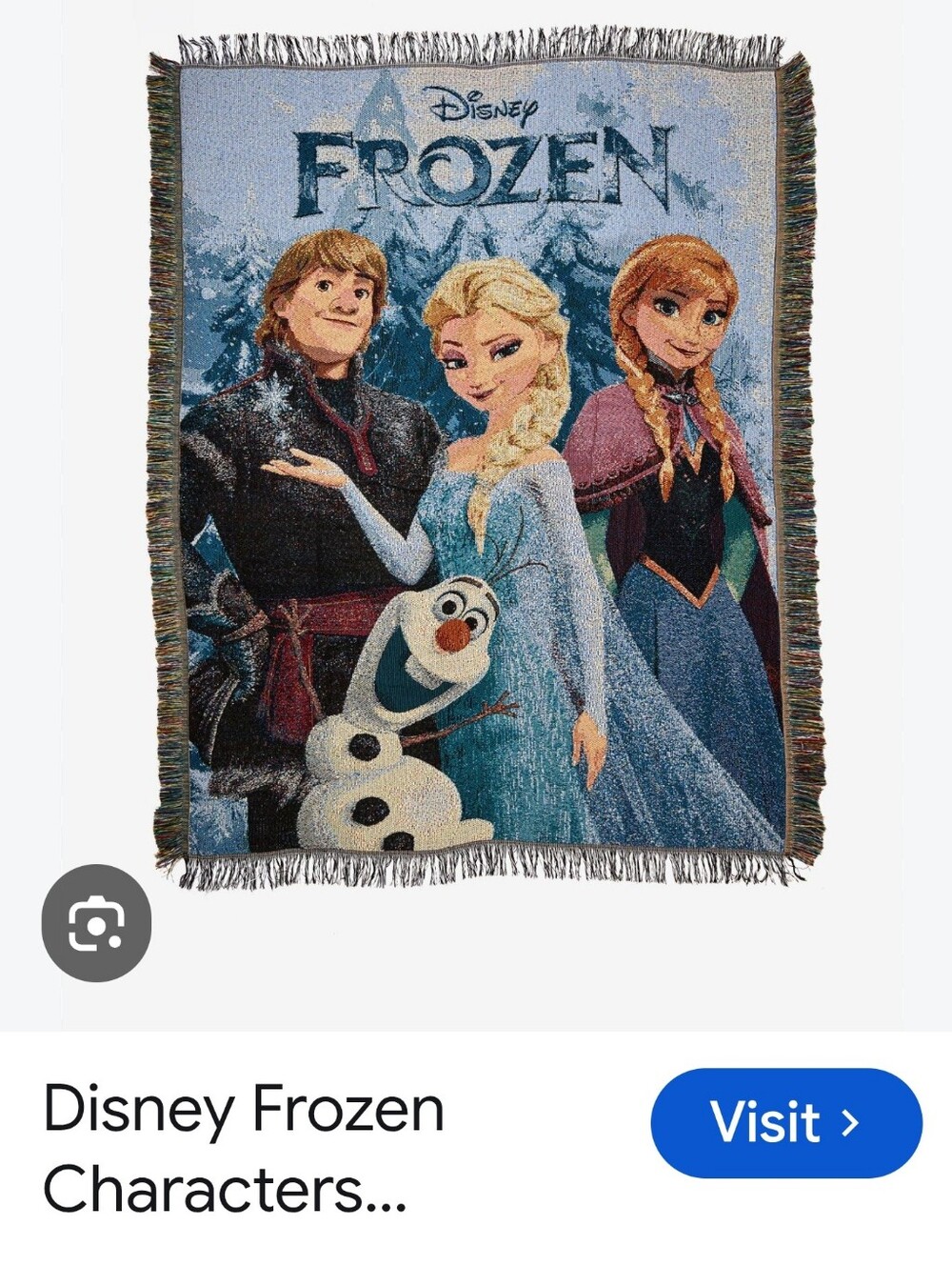 Disney Frozen Woven Throw Blanket in Blue, White and Brown